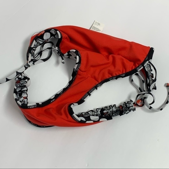 Guess USA | Size L | Black/White Polka Dot Ruffle String Bikini Swim Bottom - Picture 6 of 11